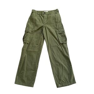 Madewell Garment Dyed Low Slung Straight cargo pants women’s 26 green